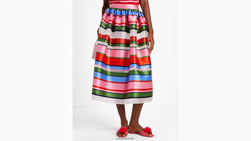 de Kate Spade Frauen Sunday-Streifen-Organza-Midirock Französisch Creme/Multi NB82J2754 Bekleidung