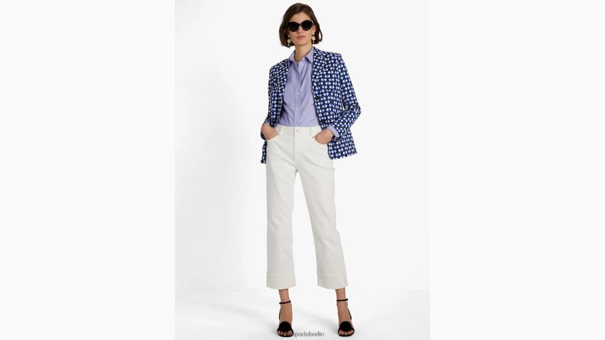 de Kate Spade Frauen Jeanshose mit weitem Bein und Bündchen Weiß NB82J2766 Bekleidung