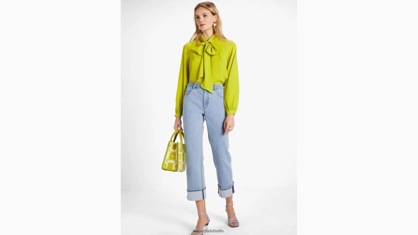 de Kate Spade Frauen Jeanshose mit weitem Bein und Bündchen helles Indigo NB82J2769 Bekleidung