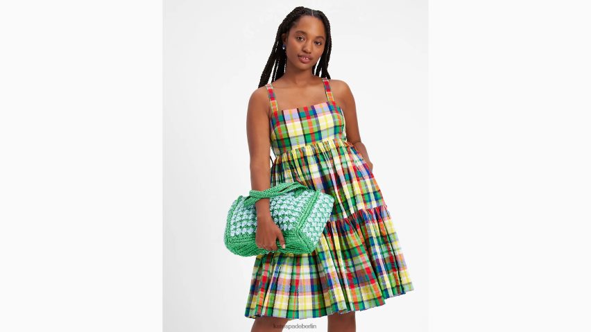 de Kate Spade Frauen Gestuftes Minikleid mit Küstenkaromuster multi NB82J2728 Bekleidung