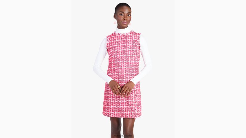 de Kate Spade Frauen Kariertes Tweedkleid rosa multi NB82J2909 Bekleidung