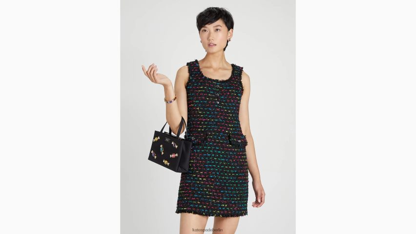 de Kate Spade Frauen Metallic-Tweed-Kleid schwarz-multi NB82J2940 Bekleidung