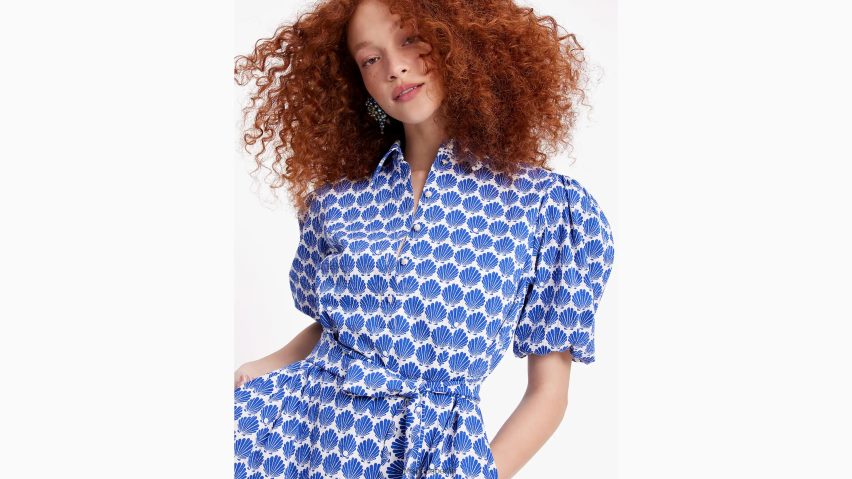 de Kate Spade Frauen Muscheln-See-Kleid Blaubeere/Sahne NB82J2698 Bekleidung