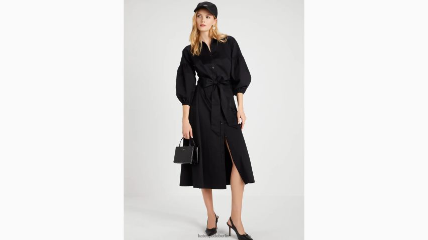 de Kate Spade Frauen Popeline-Dakota-Kleid Schwarz NB82J2764 Bekleidung