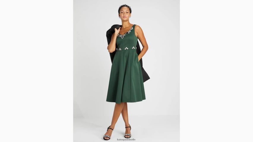de Kate Spade Frauen Verziertes Faille-Grace-Kleid Torrey-Kiefer NB82J2897 Bekleidung