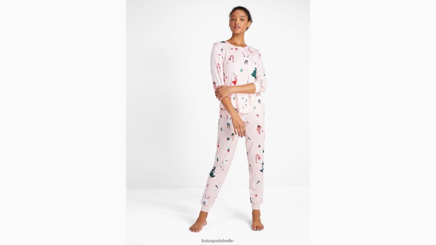 de Kate Spade Frauen Jogger-Pyjama-Set Kostümparty-Druck NB82J2854 Bekleidung