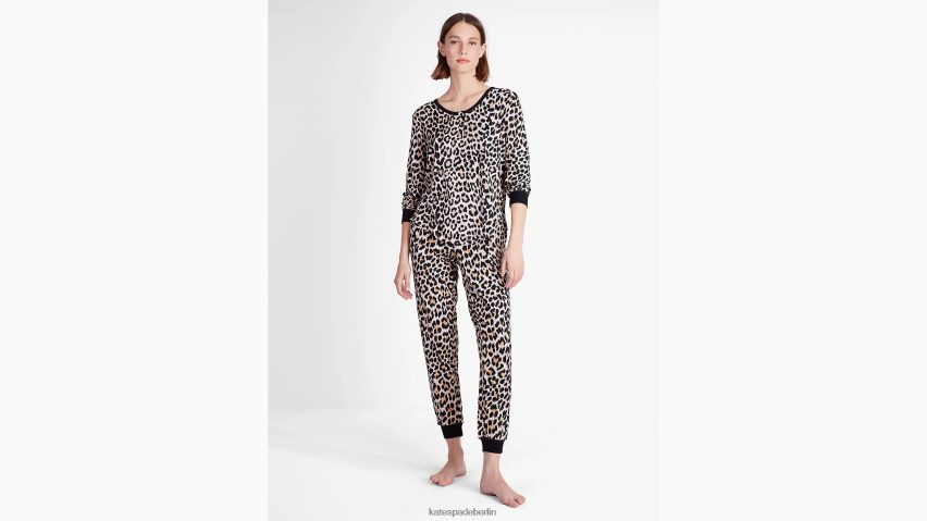de Kate Spade Frauen Jogger-Pyjama-Set klassischer Leopardenmuster NB82J2874 Bekleidung