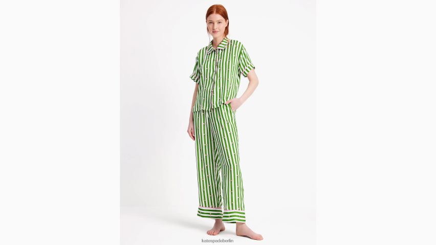 de Kate Spade Frauen Langes Pyjama-Set Libellenstreifen NB82J2811 Bekleidung