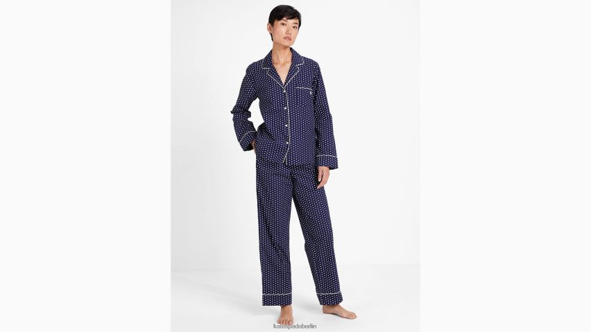 de Kate Spade Frauen Langes Pyjama-Set Tintenfisch-Tintenstiftpunkt NB82J2842 Bekleidung