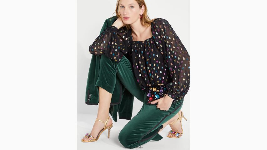 de Kate Spade Frauen Belle-Top mit Metallic-Feiertagspunkten multi NB82J2920 Bekleidung