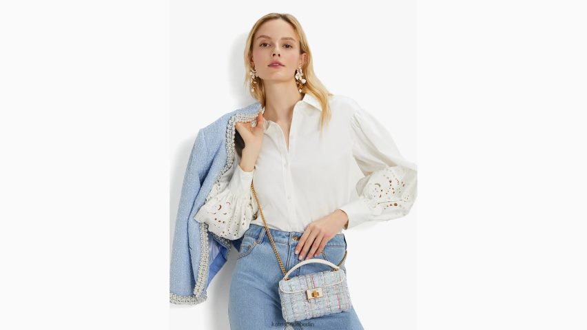 de Kate Spade Frauen Popeline-Hemd mit Cutwork-Stickerei frisches Weiß NB82J2747 Bekleidung