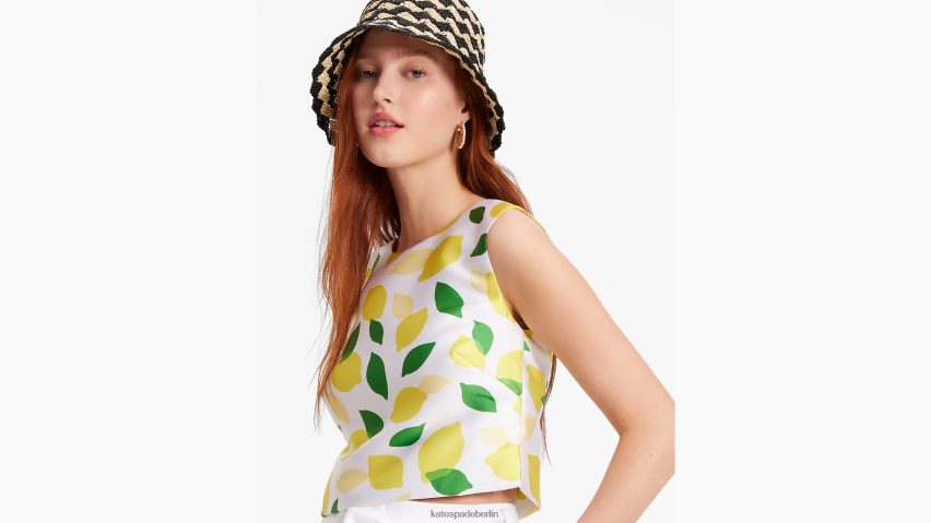 de Kate Spade Frauen Mikado-Schale mit Zitrone beträufeln Creme NB82J2714 Bekleidung