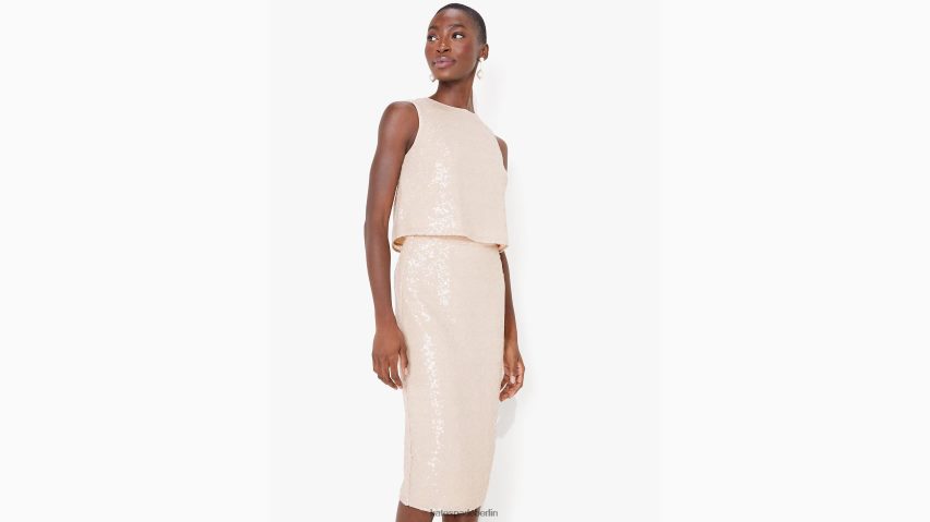 de Kate Spade Frauen Shell-Oberteil mit Pailletten rosiges Beige NB82J2921 Bekleidung