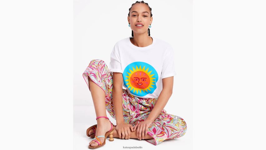 de Kate Spade Frauen Alexander Girard x Tee frisches Weiß NB82J2683 Bekleidung