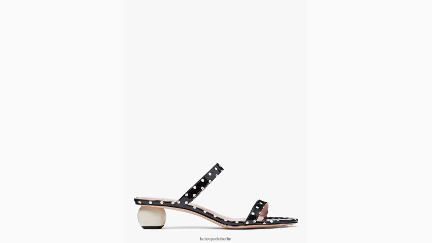 de Kate Spade Frauen Slide-Sandalen mit Palmfedern schwarz/creme NB82J2591 Schuhwerk