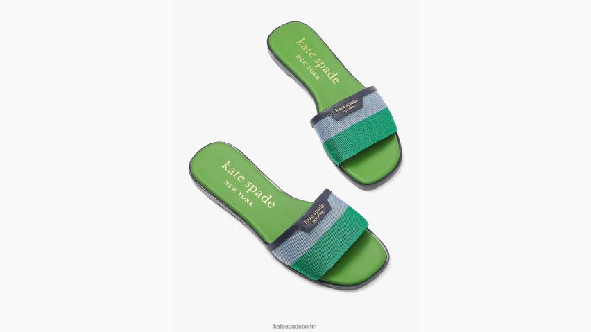 de Kate Spade Frauen Flash-Slide-Sandalen Grün blau NB82J2497 Schuhwerk