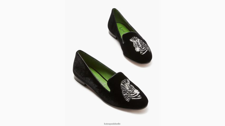 de Kate Spade Frauen Lounge-Zebra-Loafer Schwarz NB82J2667 Schuhwerk