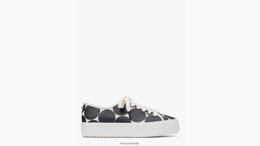 de Kate Spade Frauen Turnschuhe servieren schwarz/cremefarbener Punkt NB82J2537 Schuhwerk