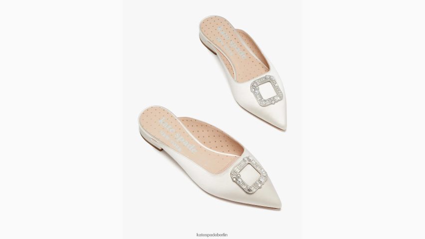 de Kate Spade Frauen Schnallen Sie sich die flachen Schuhe an Elfenbein Braut NB82J2627 Schuhwerk