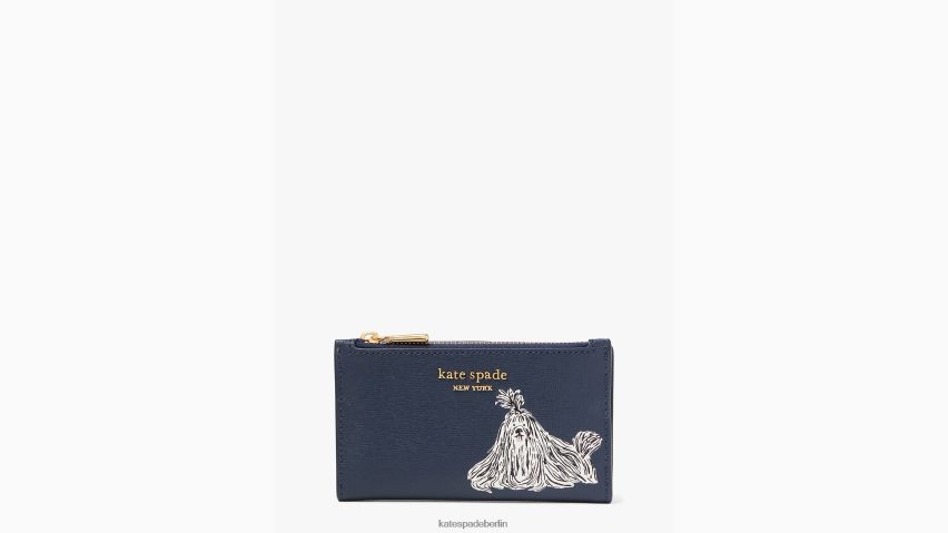 de Kate Spade Frauen Kleine, schlanke Bifold-Geldbörse mit Zottelprägung Blazer blau multi NB82J2387 Zubehör