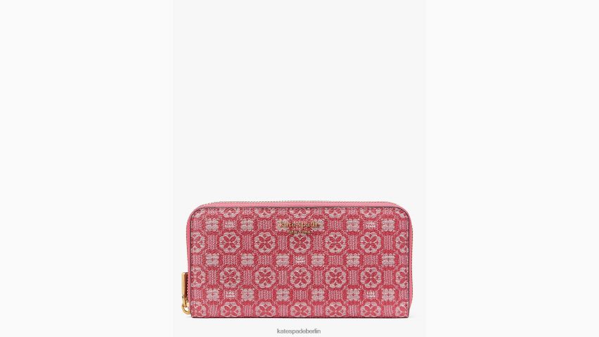 de Kate Spade Frauen Kontinentales Portemonnaie aus beschichtetem Canvas mit Blumenmonogramm und Reißverschluss Himbeermarmelade multi NB82J2429 Zubehör