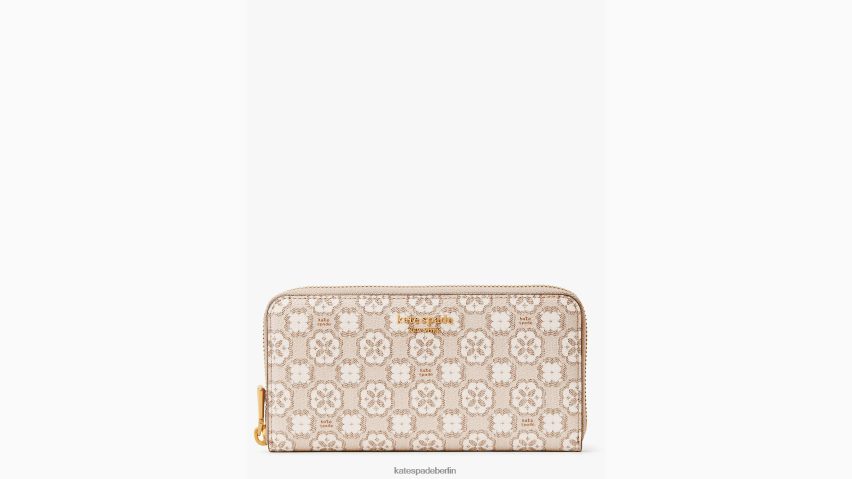 de Kate Spade Frauen Kontinentales Portemonnaie aus beschichtetem Canvas mit Blumenmonogramm und Reißverschluss natürliches Multi NB82J2430 Zubehör