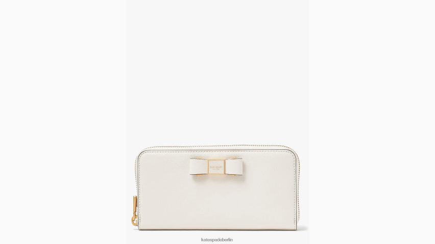 de Kate Spade Frauen Kontinentales Portemonnaie mit umlaufendem Reißverschluss und Morgan-Schleife Pergament NB82J2444 Zubehör