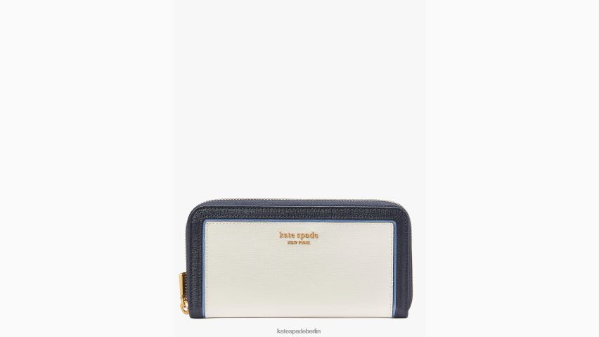 de Kate Spade Frauen Morgan-Brieftasche im kontinentalen Farbblockdesign mit umlaufendem Reißverschluss creme multi NB82J2400 Zubehör