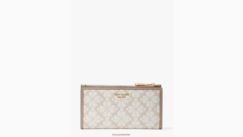 de Kate Spade Frauen Schmales Portemonnaie mit Blumen-Jacquard-Reißverschluss natürliches Multi NB82J2367 Zubehör