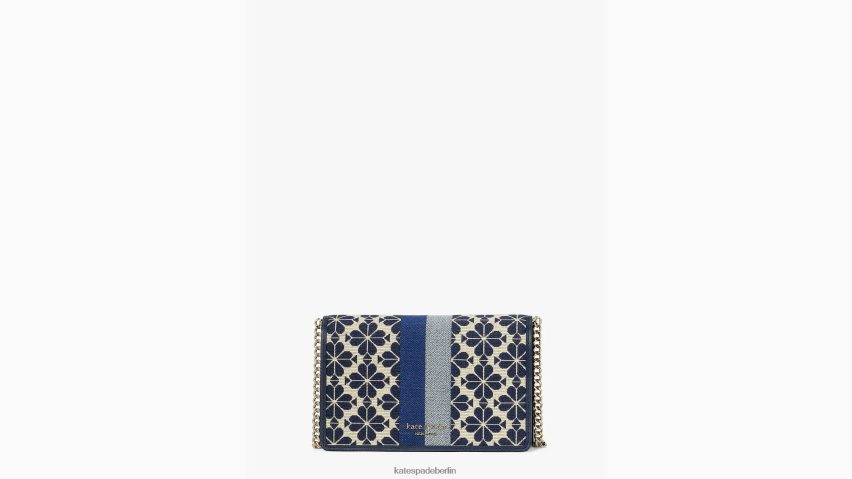 de Kate Spade Frauen Brieftasche mit Blumen-Jacquard-Streifen und Kette blau-multi NB82J2253 Zubehör