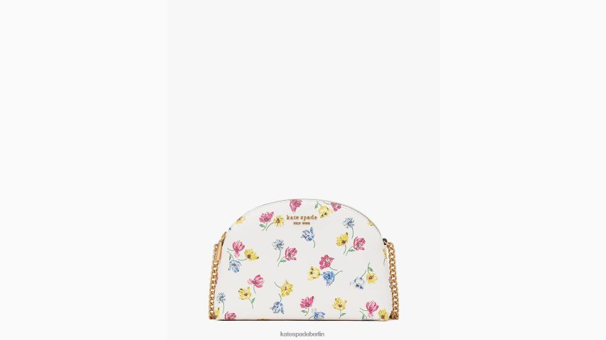 de Kate Spade Frauen Morgan Tulip Toss Umhängetasche mit doppeltem Reißverschluss und Kuppel creme multi NB82J2439 Zubehör