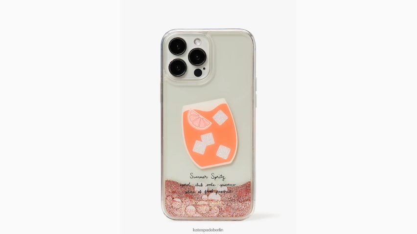de Kate Spade Frauen Campari Liquid Glitter iPhone 13 Pro Max Hülle Pfirsich-Multi NB82J21405 Zubehör