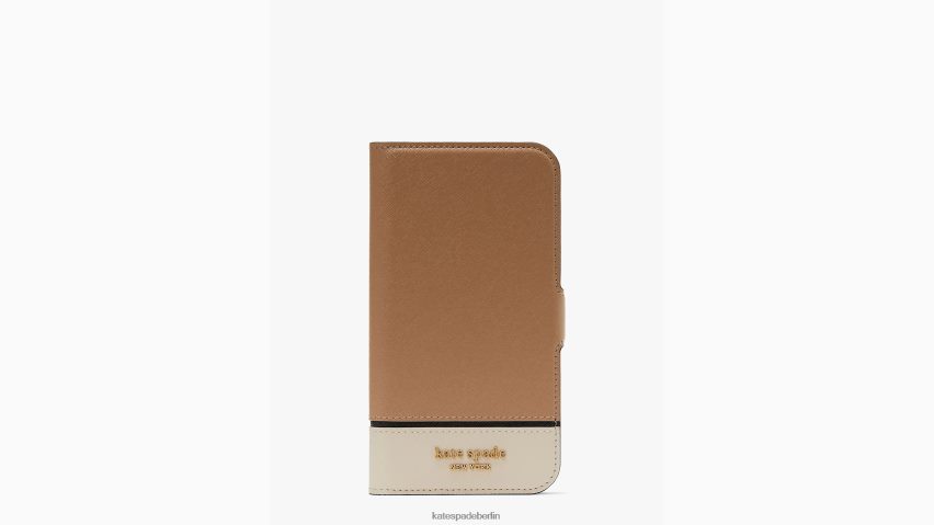 de Kate Spade Frauen Morgan Colorblock iPhone 14 Pro Folio-Hülle mit Magnetverschluss Café Mokka Multi NB82J21307 Zubehör