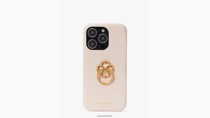 de Kate Spade Frauen Morgan-Hülle aus Saffiano-Leder mit Ringständer für das iPhone 14 Pro Morgenstrand NB82J21408 Zubehör