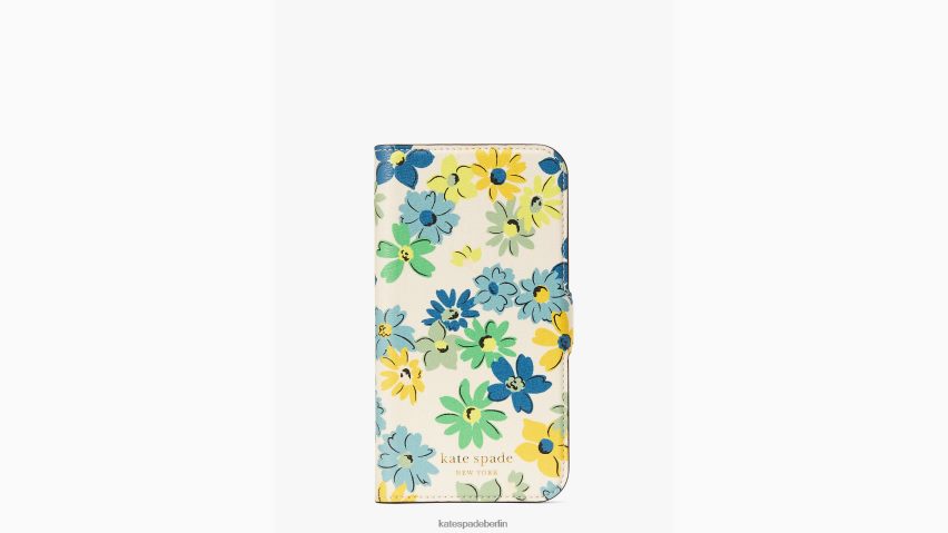 de Kate Spade Frauen Spencer Floral Medley Folio-Hülle mit Magnetverschluss für iPhone 13 Pergament multi NB82J21436 Zubehör