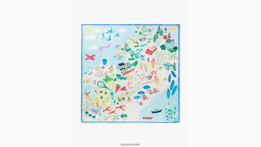 de Kate Spade Frauen Quadratischer Seidenschal mit Montauk-Karte multi NB82J21318 Zubehör