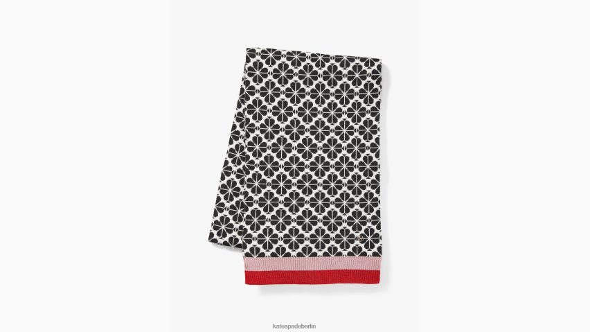 de Kate Spade Frauen Strickschal mit Blumenstreifen Schwarz NB82J21433 Zubehör