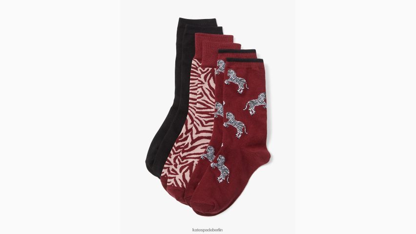de Kate Spade Frauen Crew-Socken im 3er-Pack mit Zebramuster multi NB82J21450 Zubehör
