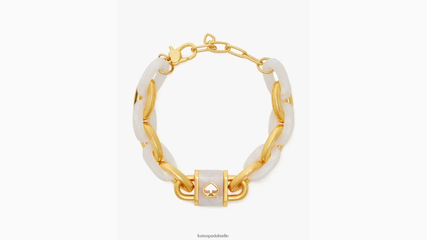 de Kate Spade Frauen Armband mit Schloss und Gliedern Weißes Gold. NB82J21022 Zubehör