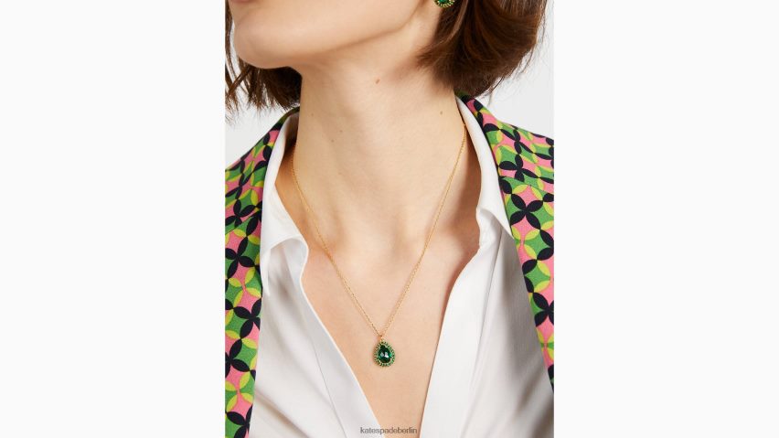 de Kate Spade Frauen Brillanter Statement-Halo-Mini-Anhänger mit Pavé-Fassung grün multi NB82J21185 Zubehör