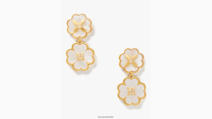 de Kate Spade Frauen Heritage Bloom-Tropfenohrringe creme/gold NB82J21195 Zubehör