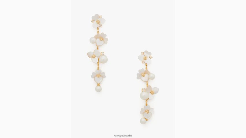de Kate Spade Frauen Kostbare lineare Stiefmütterchen-Statement-Ohrringe Weiß-Multi/Gold NB82J21118 Zubehör