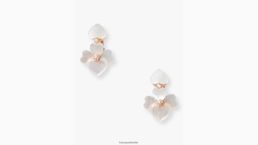 de Kate Spade Frauen edle Stiefmütterchen-Clip-Ohrringe Creme-Multi/Roségold NB82J21114 Zubehör