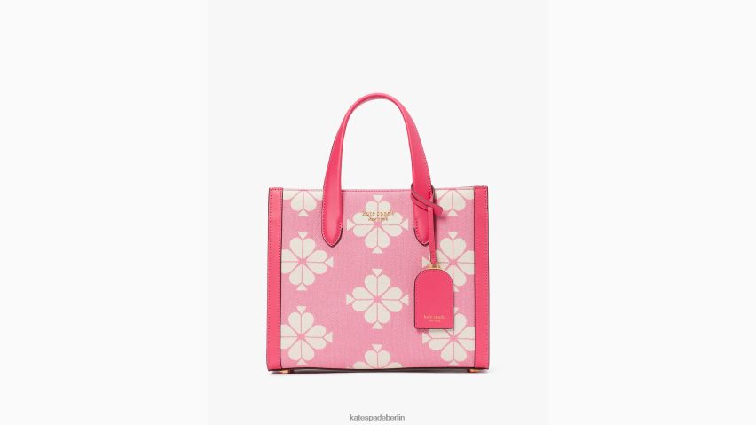 de Kate Spade Frauen Kleine Manhattan-Tasche aus zweifarbigem Canvas mit Blumenmuster Bommel rosa bunt NB82J2287 Zubehör