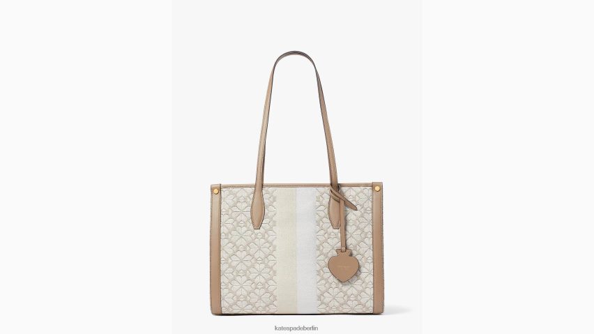 de Kate Spade Frauen Mittlere Markttasche mit Blumen-Jacquard-Streifen natürliches Multi NB82J2168 Zubehör