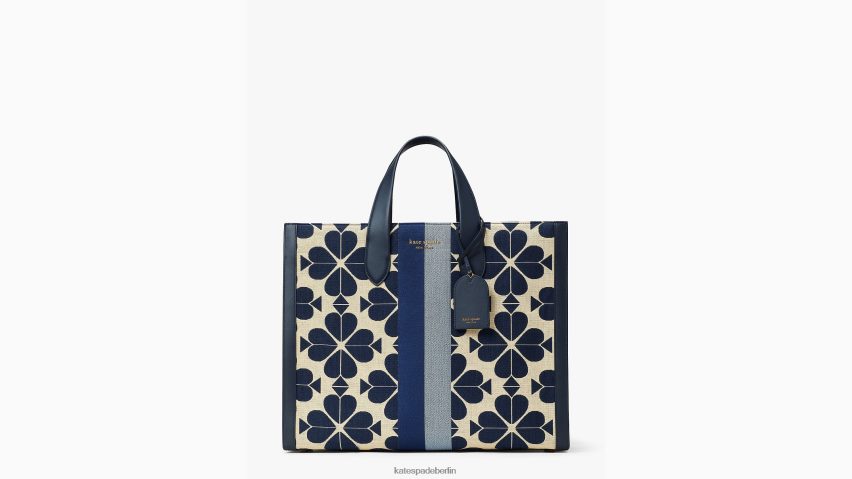 de Kate Spade Frauen Übergroße Manhattan-Tasche mit Blumen-Jacquardstreifen blau mehrfarbig NB82J2272 Zubehör