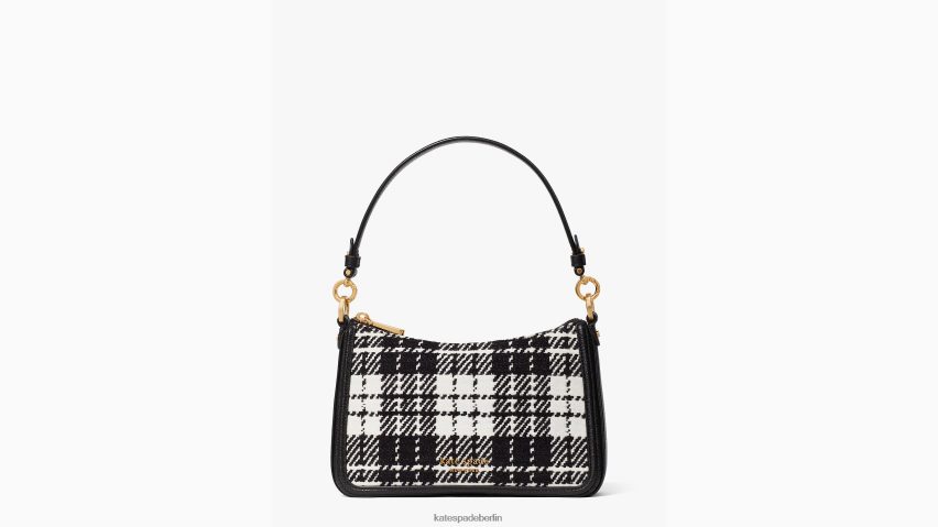 de Kate Spade Frauen Hudson Posh Plaid Jacquard mittelgroße umwandelbare Umhängetasche schwarz-multi NB82J2328 Zubehör